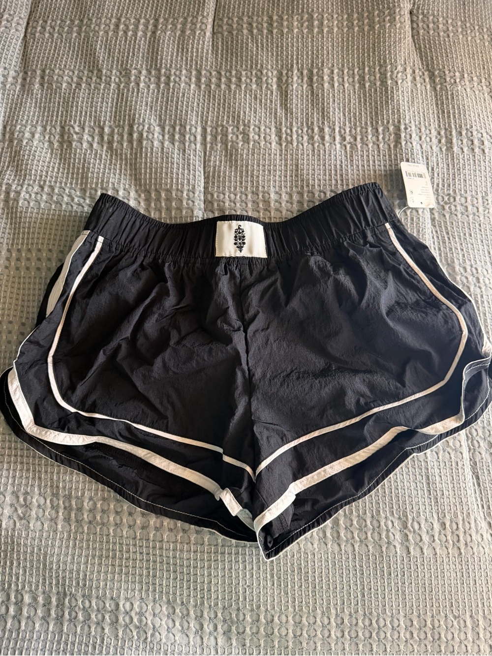 FP Movement by Free People Black Athletic Shorts with White Piping